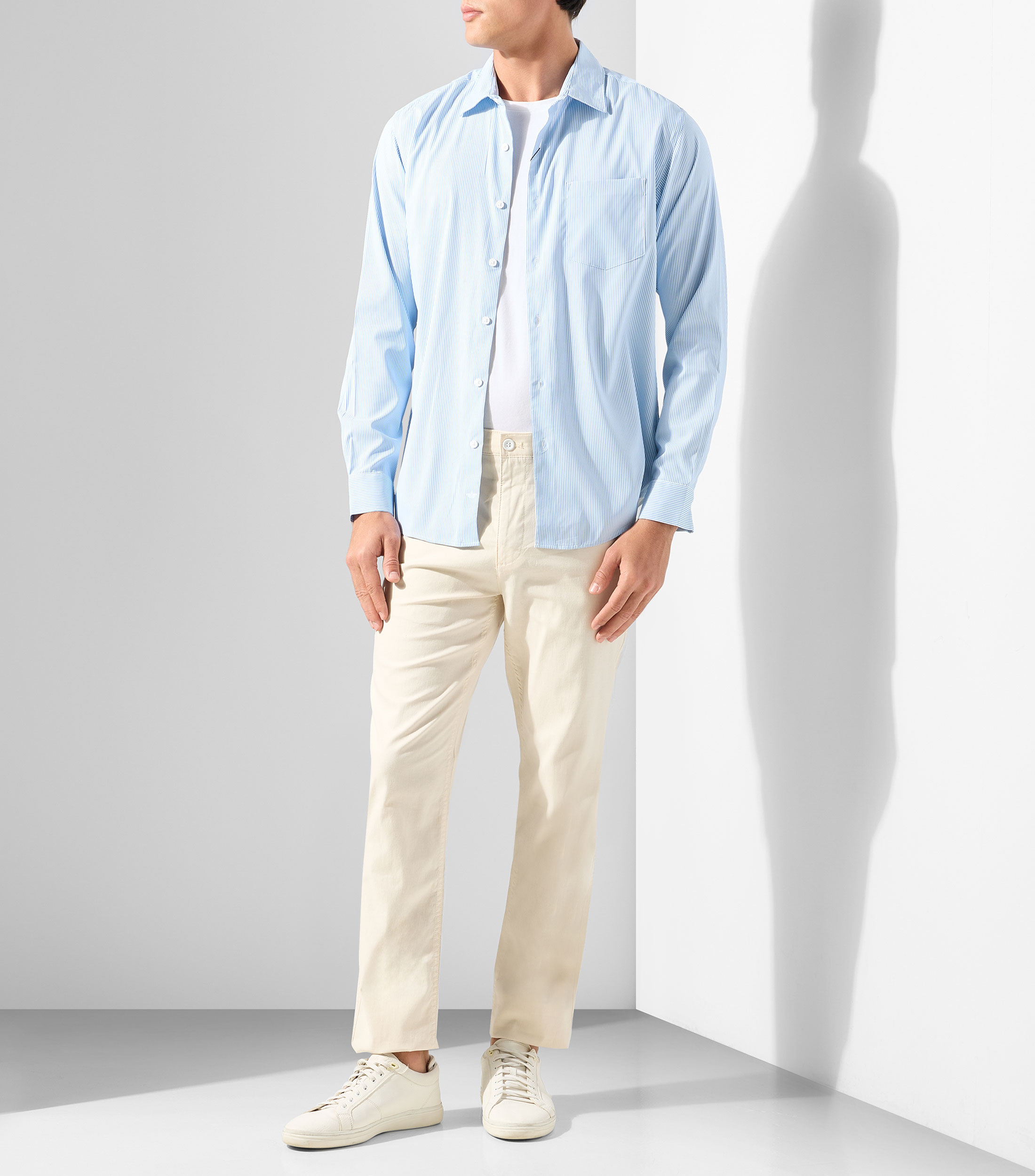 Camisa de rayas manga larga Hombre